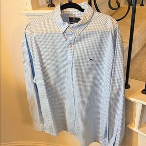 Vineyard Vines Men's Light Blue Checkered Shirt